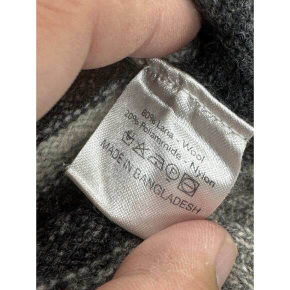 Vintage Hunt Gallery L Wool Blend Quarter Zip Gray Yellow Brown Striped Sweater - Picture 3 of 8